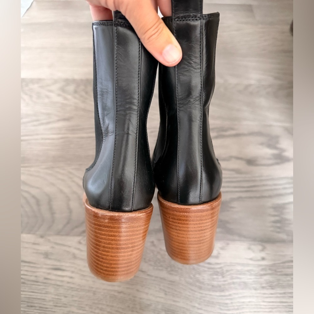Jenni Kayne Frankie Leather Black Boots - Picture 5 of 7